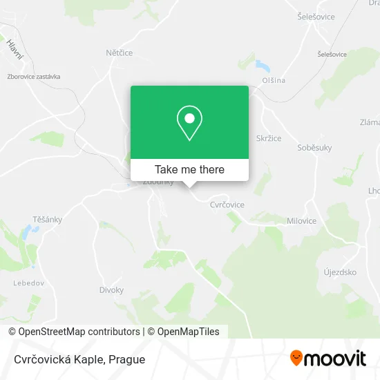 Карта Cvrčovická Kaple