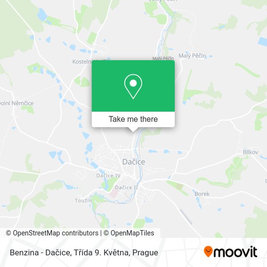 Benzina - Dačice, Třída 9. Května map
