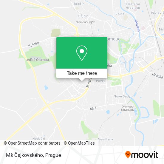 Mš Čajkovského map