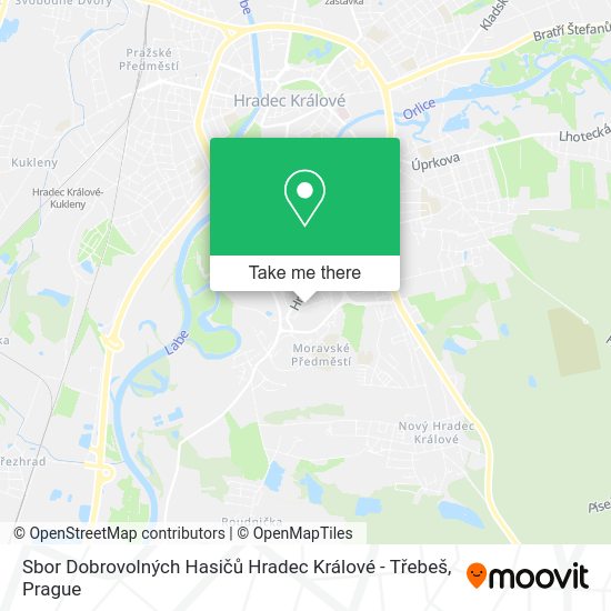 Sbor Dobrovolných Hasičů Hradec Králové - Třebeš map