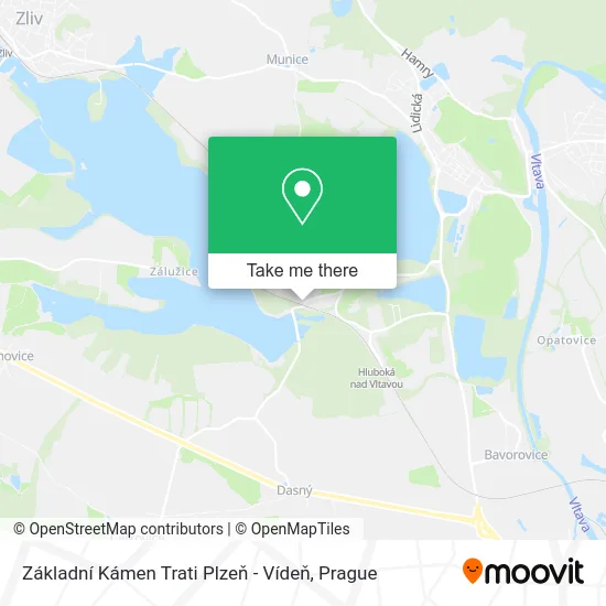 Карта Základní Kámen Trati Plzeň - Vídeň