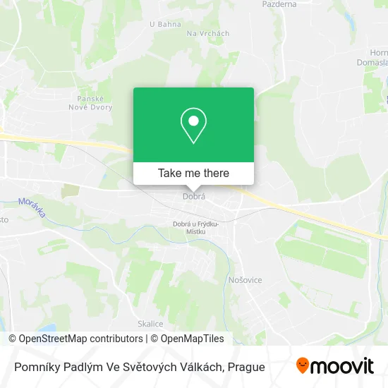 Карта Pomníky Padlým Ve Světových Válkách