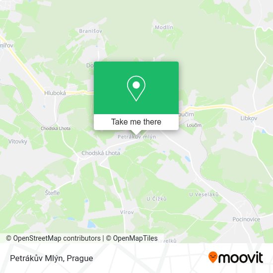 Petrákův Mlýn map