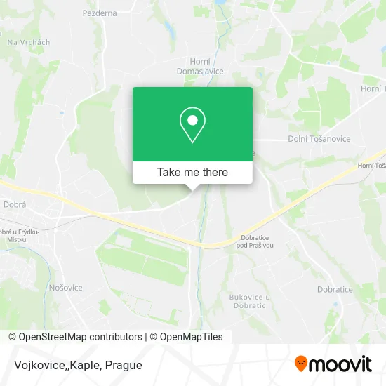 Карта Vojkovice,,Kaple
