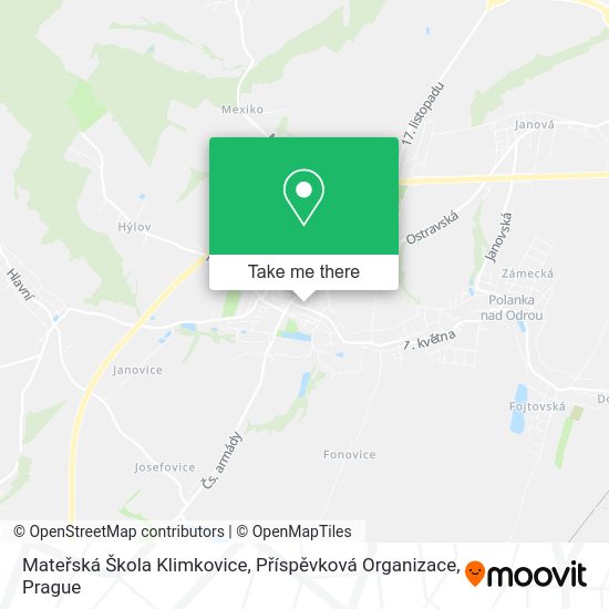 Mateřská Škola Klimkovice, Příspěvková Organizace map