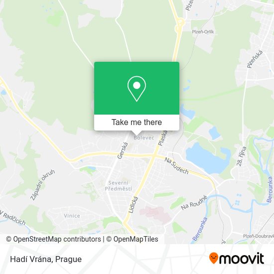 Hadí Vrána map
