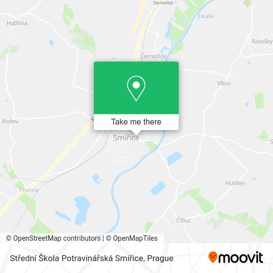 Střední Škola Potravinářská Smiřice map