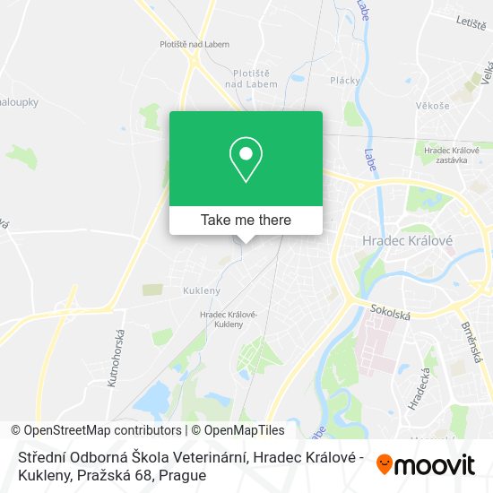 Střední Odborná Škola Veterinární, Hradec Králové - Kukleny, Pražská 68 map