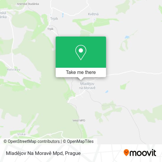 Mladějov Na Moravě Mpd map