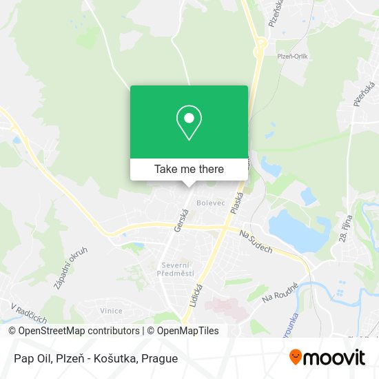 Pap Oil, Plzeň - Košutka map