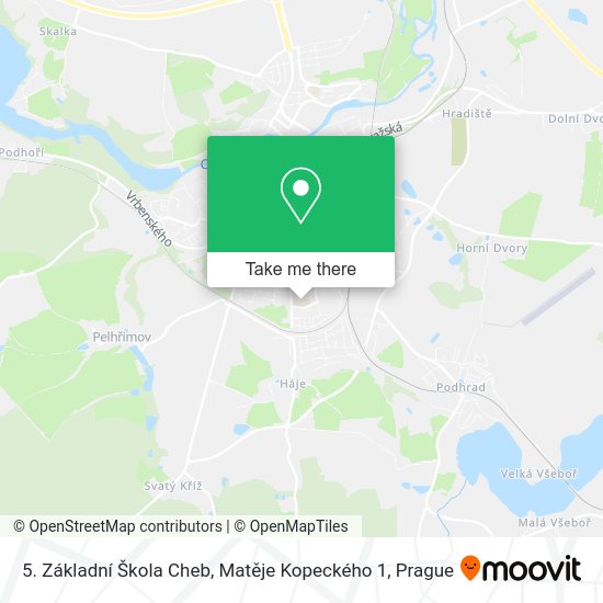 5. Základní Škola Cheb, Matěje Kopeckého 1 map