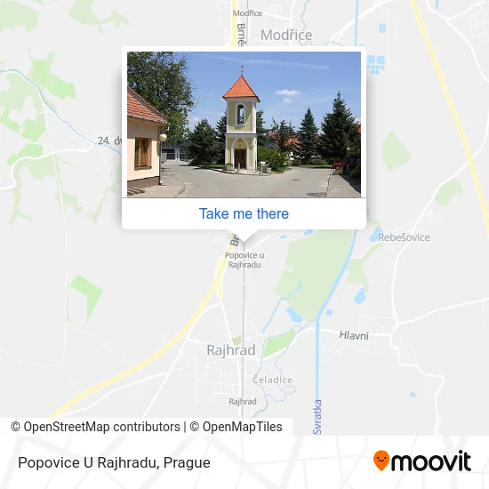 Карта Popovice U Rajhradu