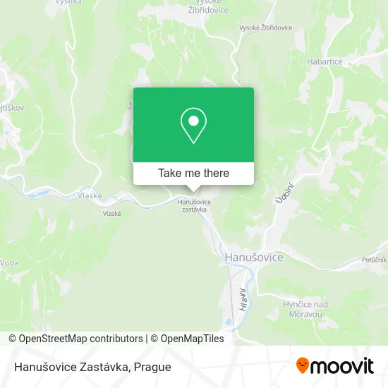 Карта Hanušovice Zastávka