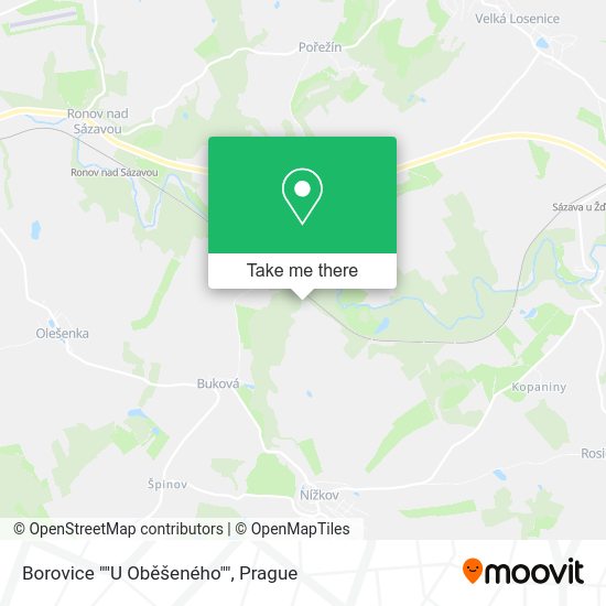 Borovice ""U Oběšeného"" map