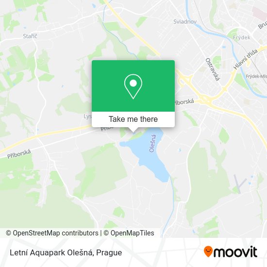 Letní Aquapark Olešná map