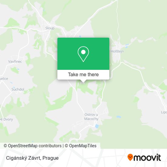 Cigánský Závrt map