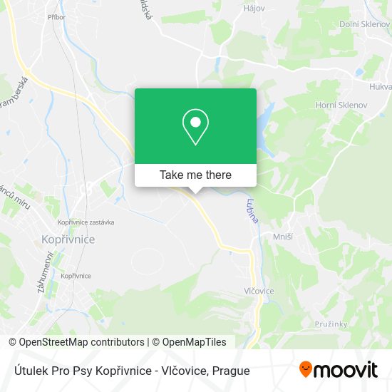 Útulek Pro Psy Kopřivnice - Vlčovice map