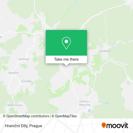 Hraniční Díly map