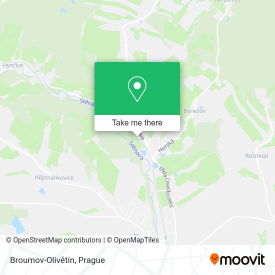 Broumov-Olivětín map