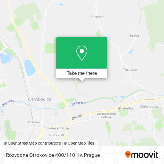 Rozvodna Otrokovice 400/110 Kv map