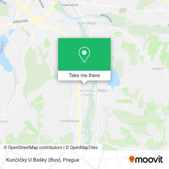 Kunčičky U Bašky (Bus) map