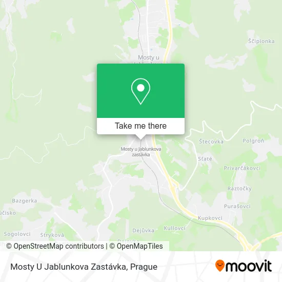 Карта Mosty U Jablunkova Zastávka