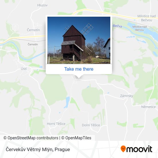 Červekův Větrný Mlýn map