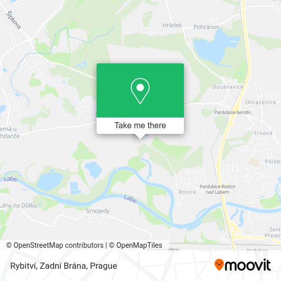 Rybitví, Zadní Brána map