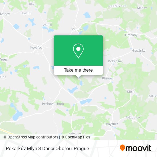 Pekárkův Mlýn S Daňčí Oborou map