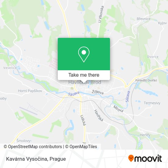 Kavárna Vysočina map