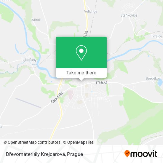 Dřevomateriály Krejcarová map