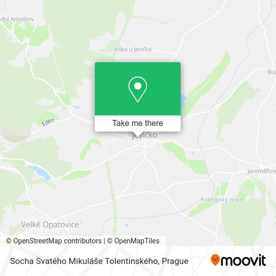 Socha Svatého Mikuláše Tolentinského map