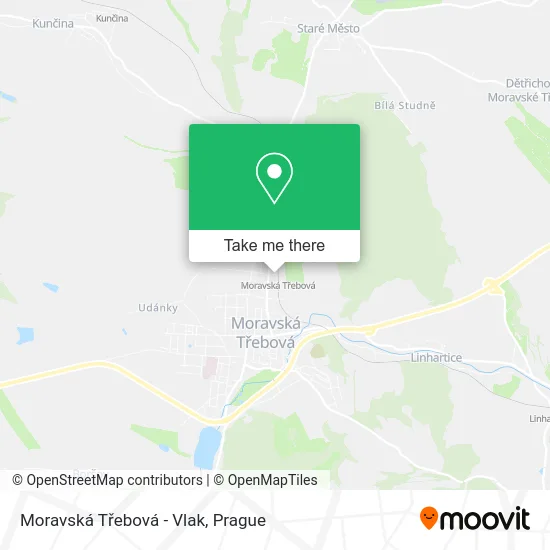 Карта Moravská Třebová - Vlak