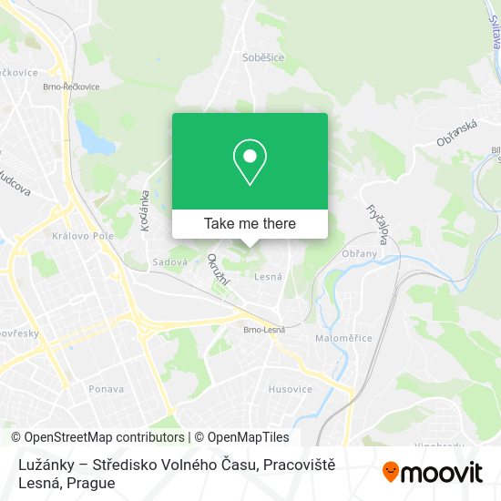 Lužánky – Středisko Volného Času, Pracoviště Lesná map