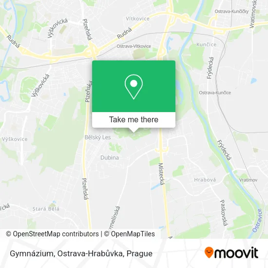 Карта Gymnázium, Ostrava-Hrabůvka