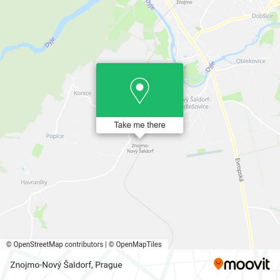 Znojmo-Nový Šaldorf map