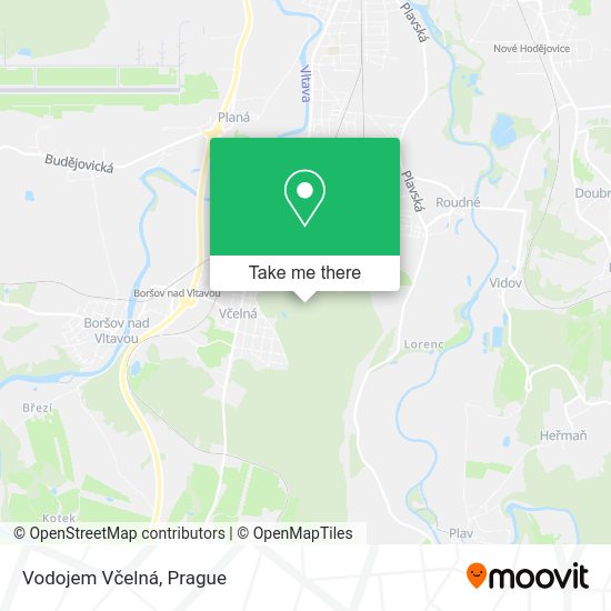 Vodojem Včelná map