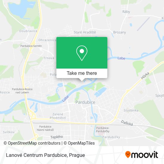 Lanové Centrum Pardubice map