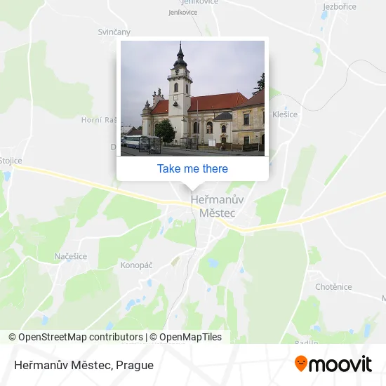 Карта Heřmanův Městec