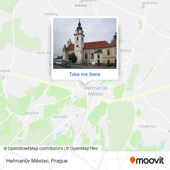 Карта Heřmanův Městec