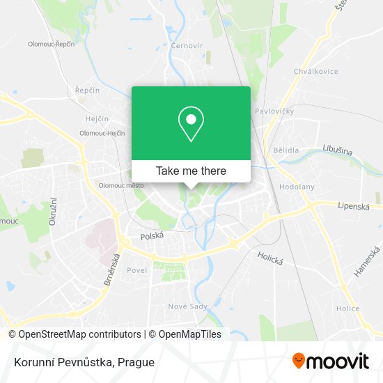 Korunní Pevnůstka map