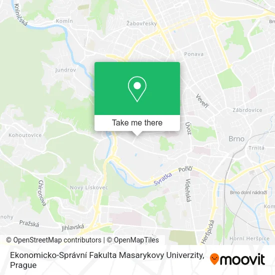 Карта Ekonomicko-Správní Fakulta Masarykovy Univerzity