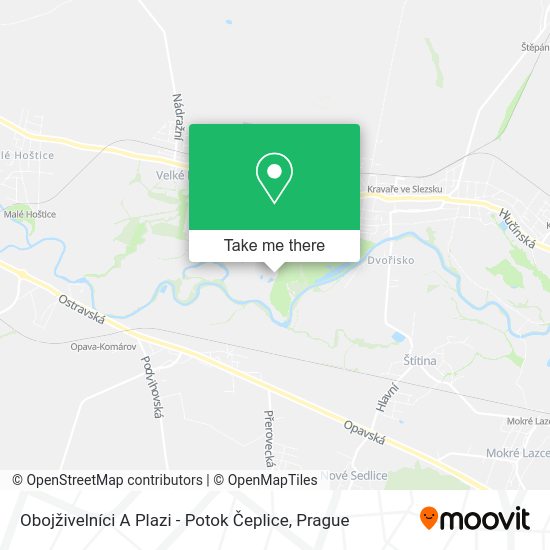 Obojživelníci A Plazi - Potok Čeplice map