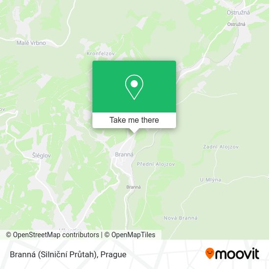Branná (Silniční Průtah) map