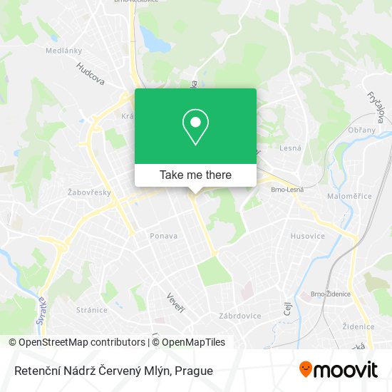 Retenční Nádrž Červený Mlýn map