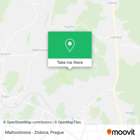 Карта Malhostovice - Zlobice