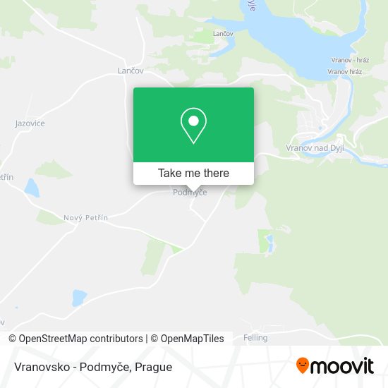 Vranovsko - Podmyče map