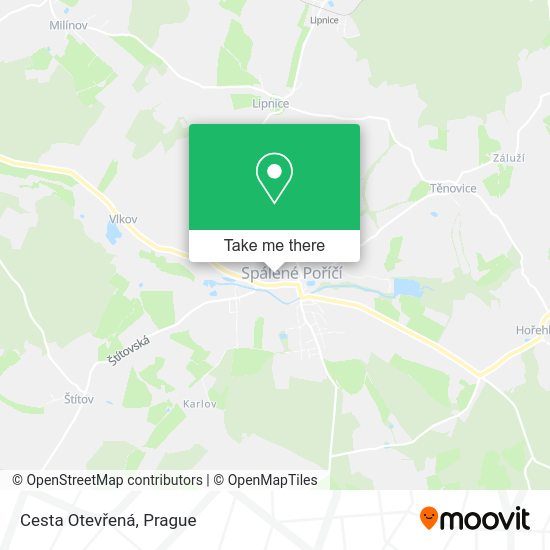Cesta Otevřená map