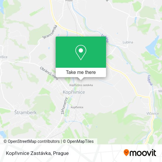 Kopřivnice Zastávka map