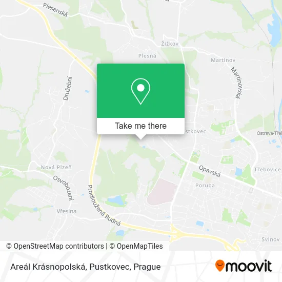 Карта Areál Krásnopolská, Pustkovec